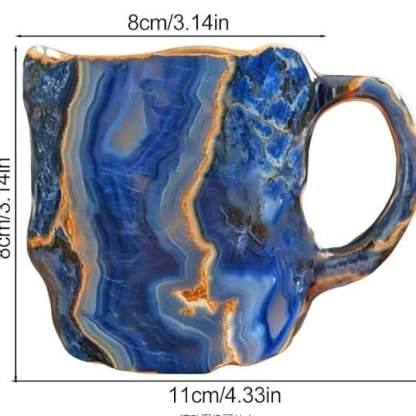 Mineral Crystal Mug with Insulating Walls and Natural Patterns, 350-450ml