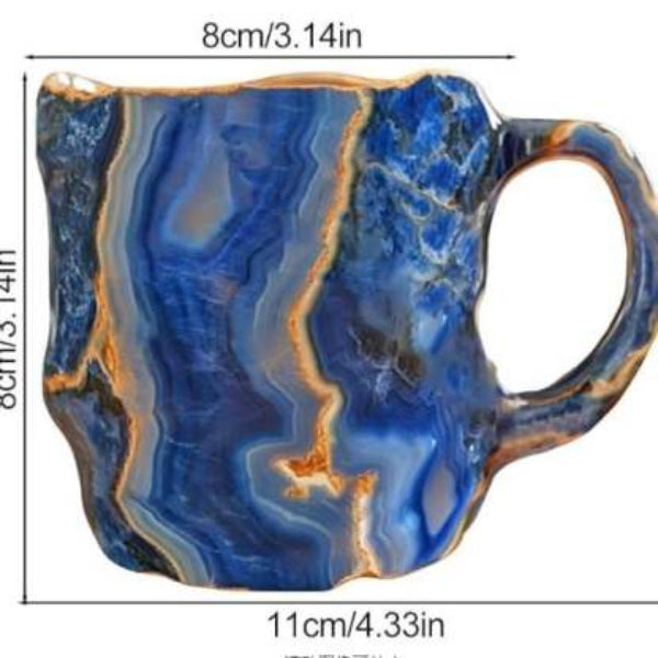 Mineral Crystal Mug with Insulating Walls and Natural Patterns, 350-450ml
