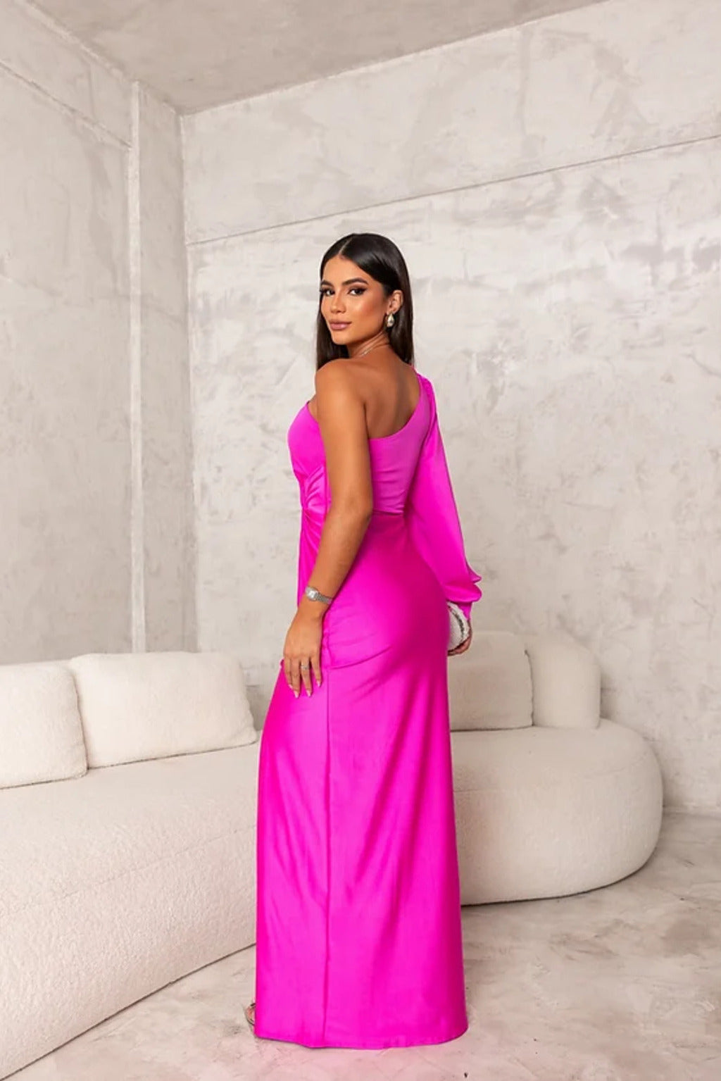 Zarra Elegant One-Shoulder Maxi Dress