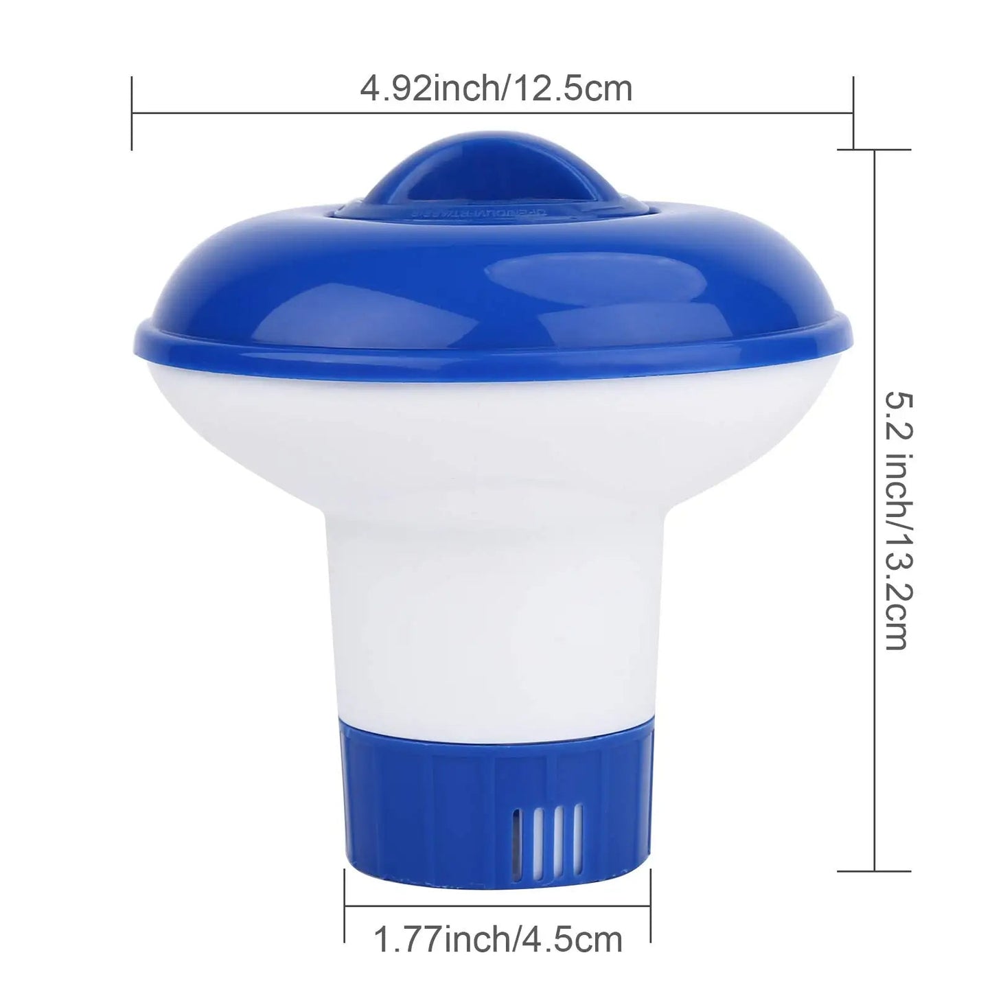 Chlorine Floater with Adjustable Vents and Twist Lock Cover for Pools