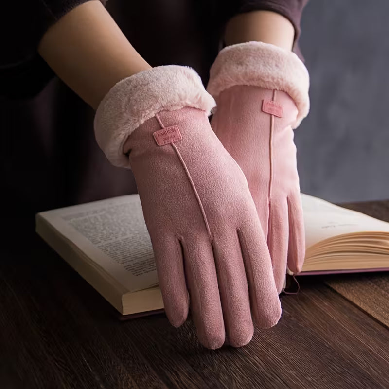 Women’s Plush Winter Gloves – Soft & Warm Thick Design