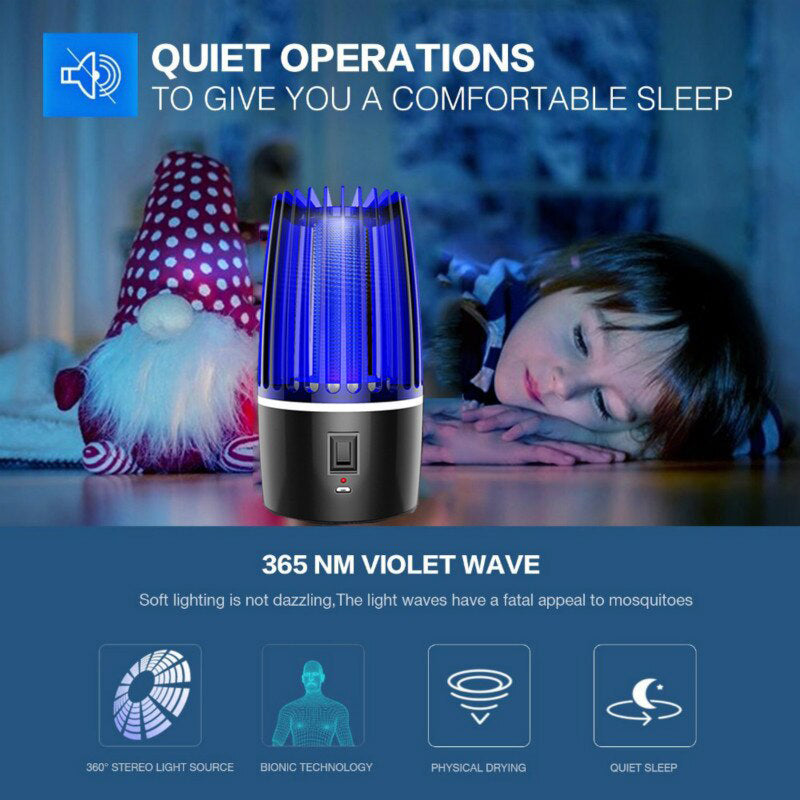 Rechargeable Mosquito Trap with Violet LED Light and Removable Collection Cage