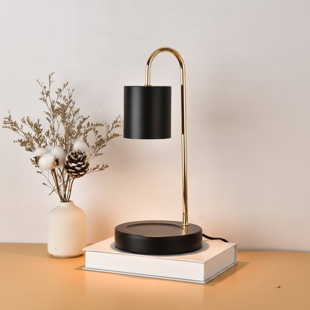 Arch Table Lamp with Focused Downward Lighting and Adjustable Metal Arm