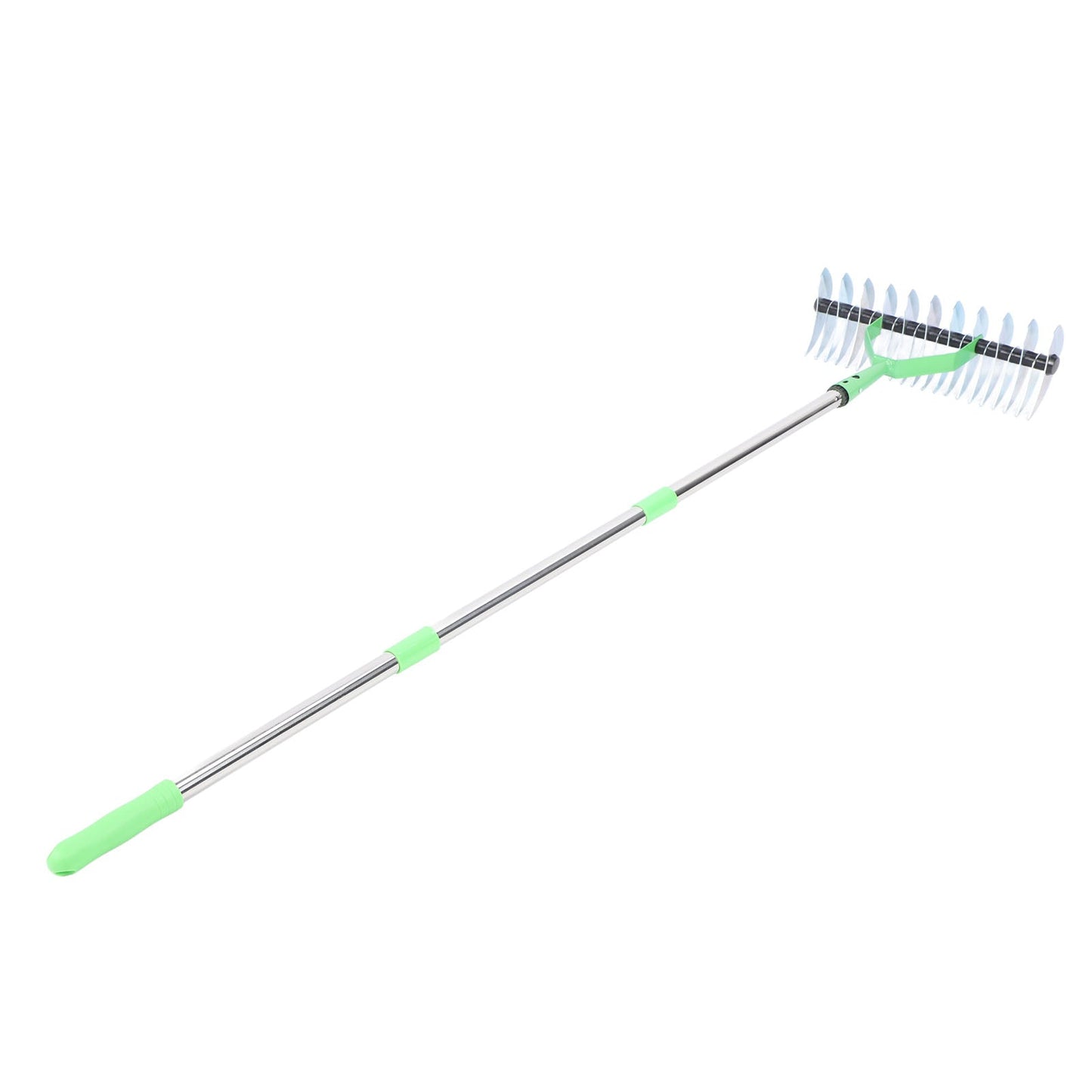 Thatch Rake with Stainless Steel Tines and Extended 52.8 Inch Reach, 3-Section Handle