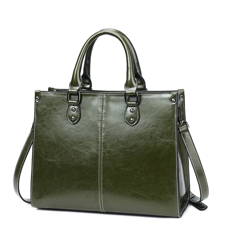 Bella Genuine Leather Crossbody Tote