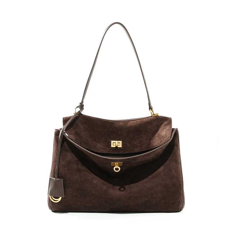 Bella Suede Leather Tote Bag