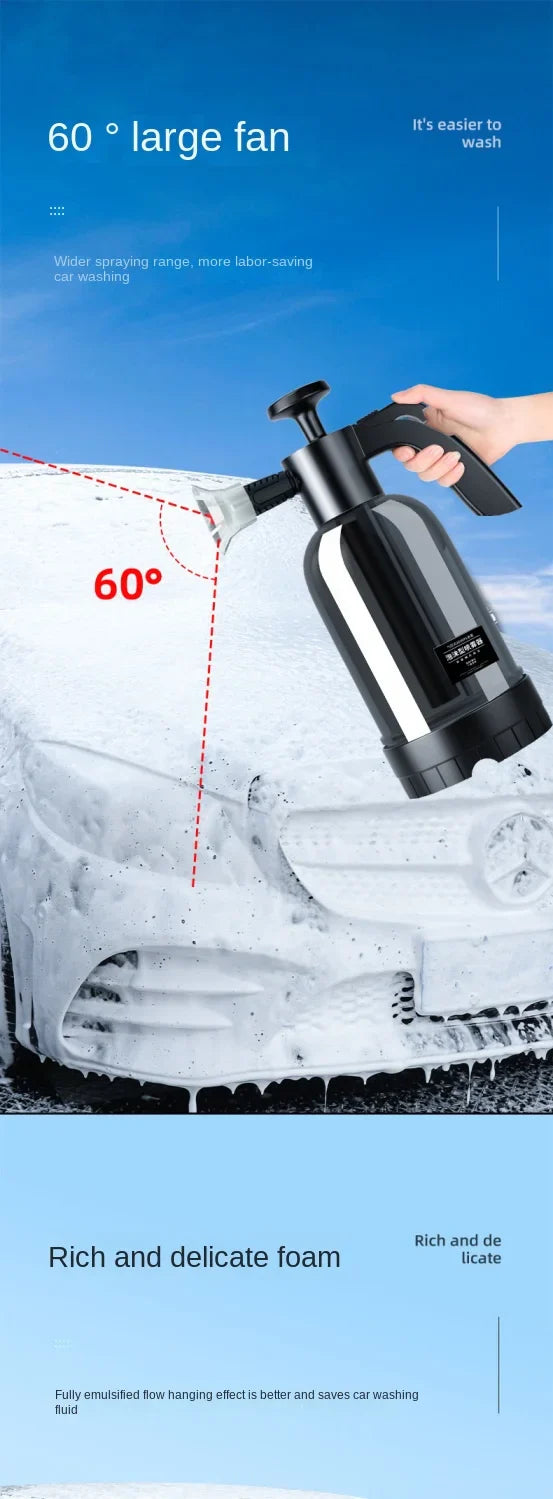 Hand Pump Foam Washer with Dual Nozzles and 2-Liter Capacity