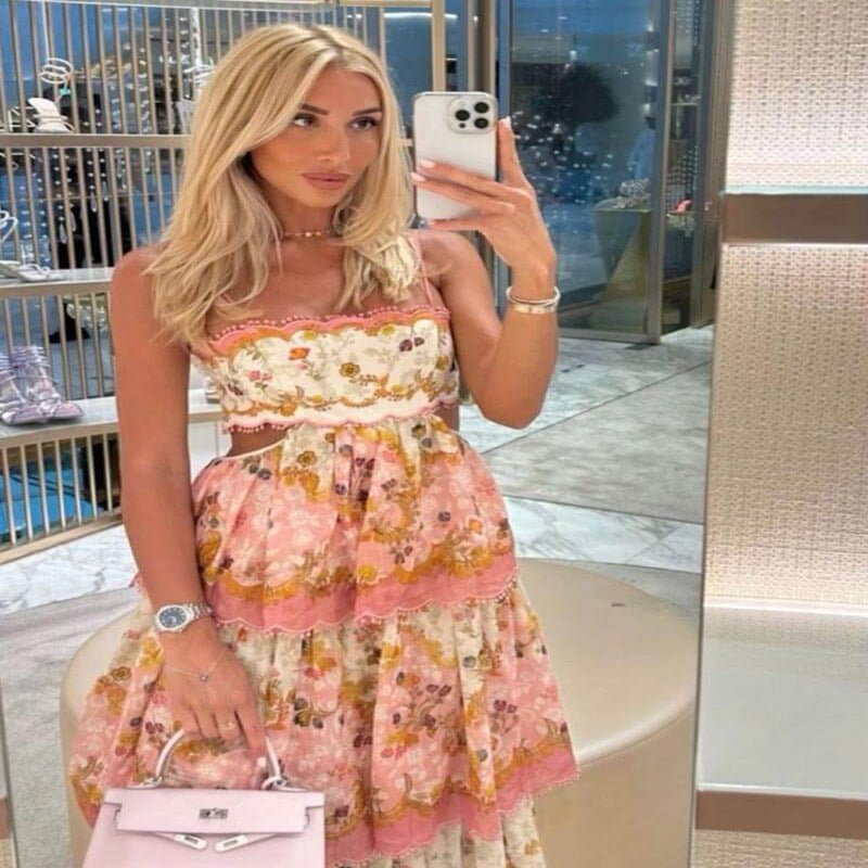 Tiered Maxi Dress with Floral Print and Loose Fit Design for Women