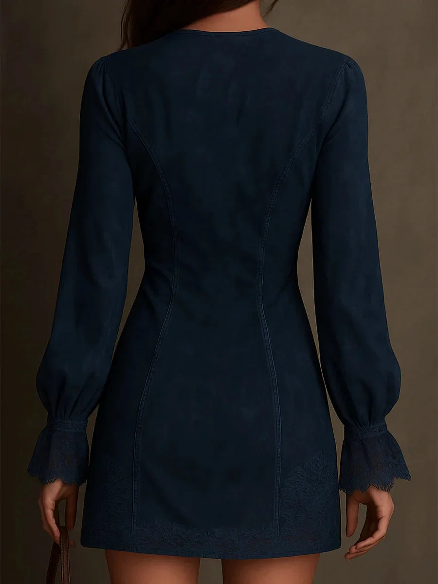 Bella Suede Lace Mini Dress
