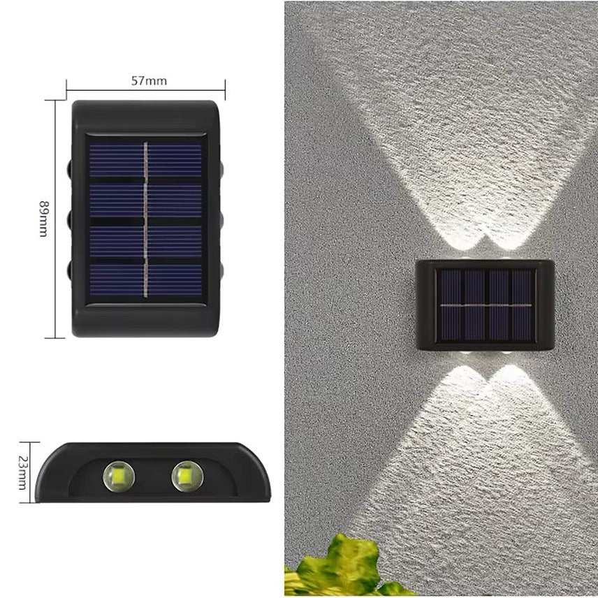 Solar Powered LED Wall Light with Automatic Dusk Sensor and Warm White Glow