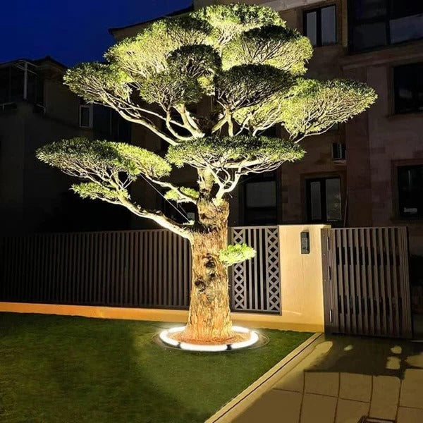 Outdoor LED Ground Spotlight with Upward Beam and Dual Mounting, Warm White