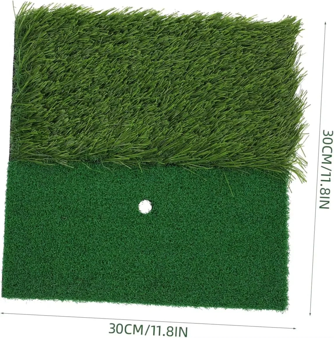 Golf Hitting Mat with Artificial Turf and Shock Absorbing Base, Integrated Tee Hole