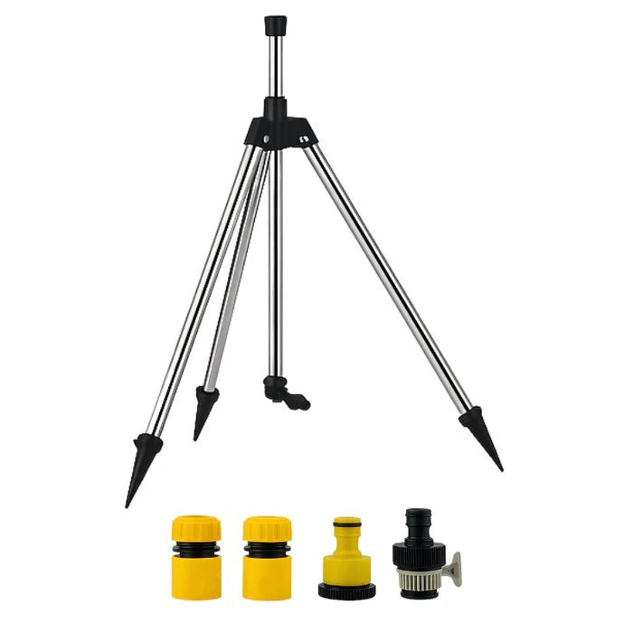 Rotating Garden Sprinkler with Adjustable Tripod and 360-Degree Coverage