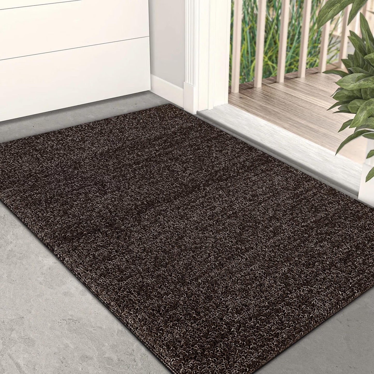 Plush Fiber Indoor Mat, Machine Washable