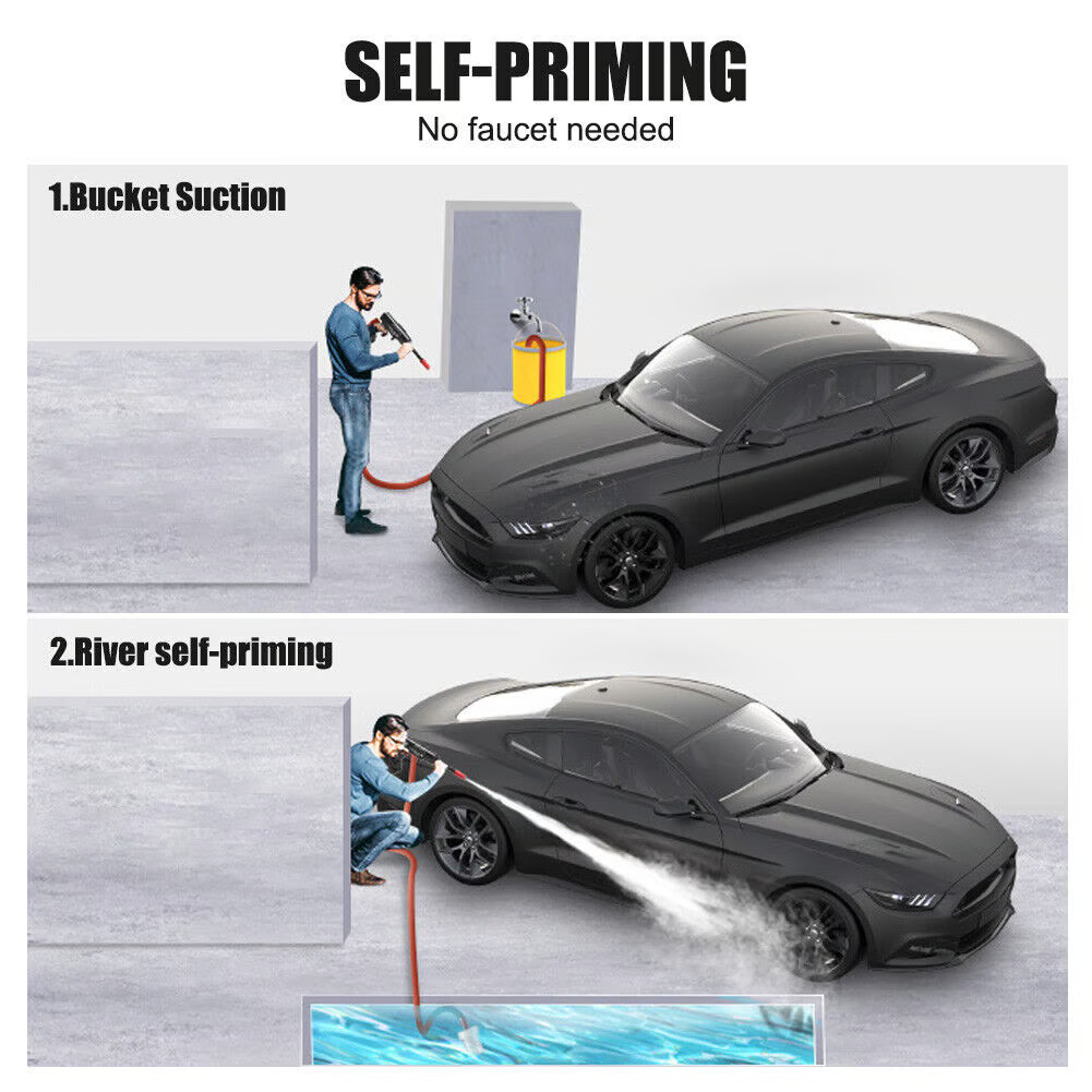 Portable Cordless Washer Spray with Dual Nozzles and 300W Motor