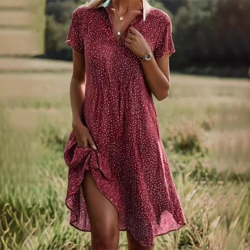 Amara Flowy Dotted Dress