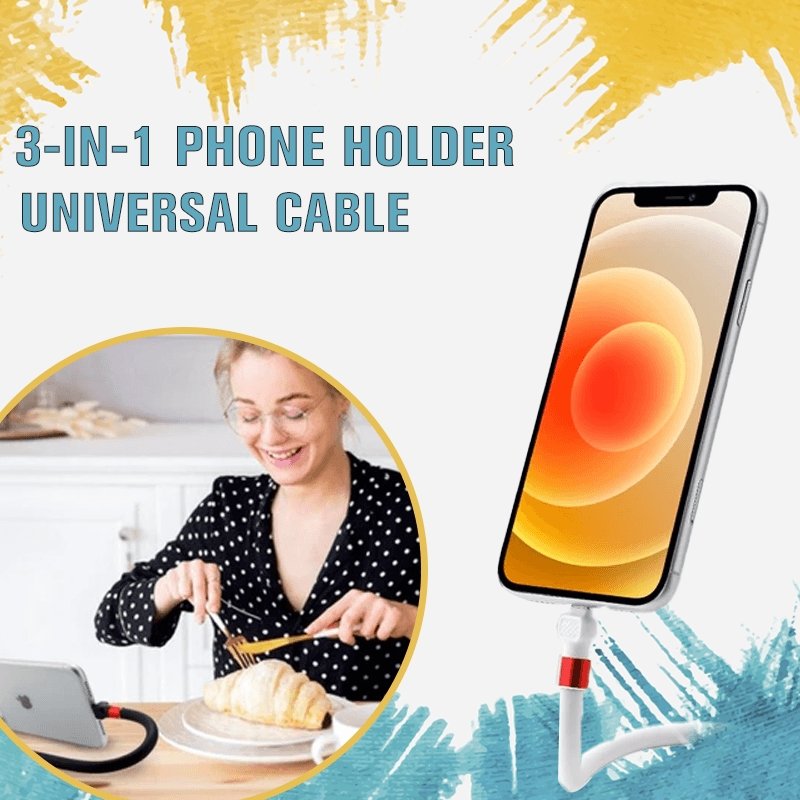 Charging Cable with Foldable Phone Stand and 2.4A Fast Charging