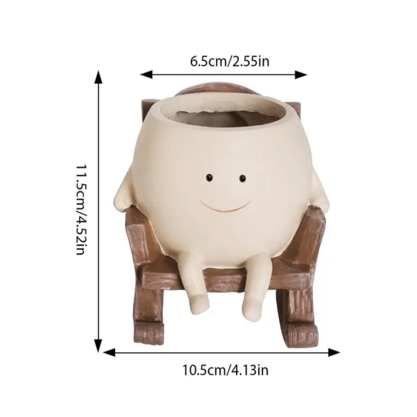 Resin Smiling Face Plant Pot for Small Succulents and Houseplants