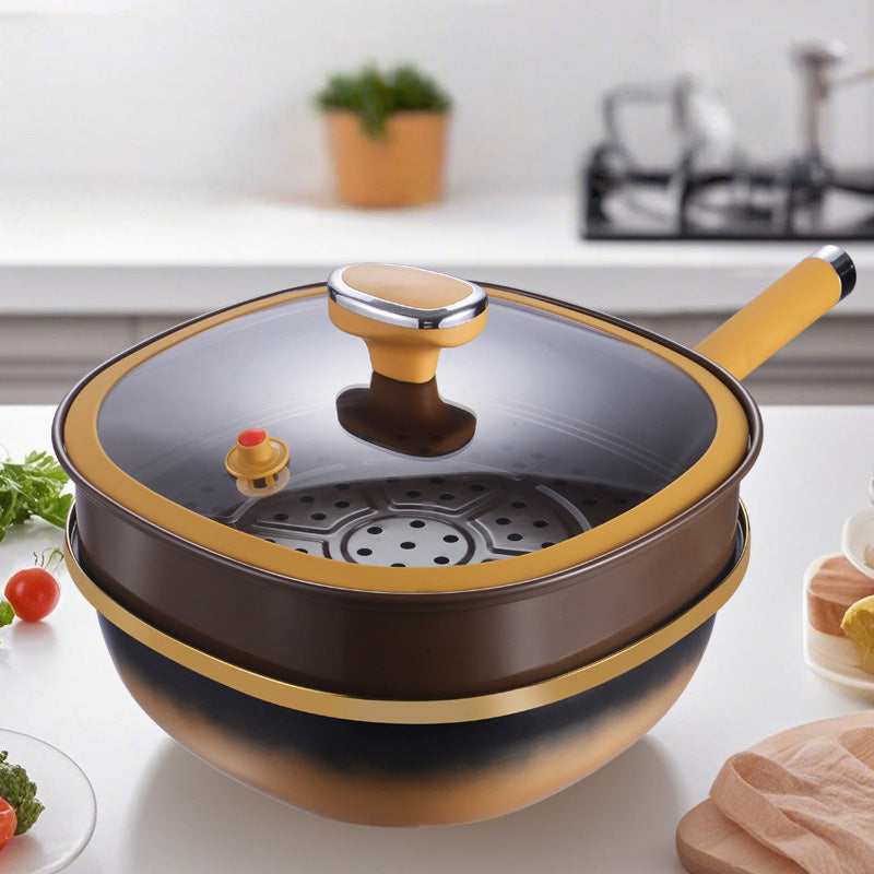 Titanium Ceramic Nonstick Pot with Glass Lid and Steam Vent