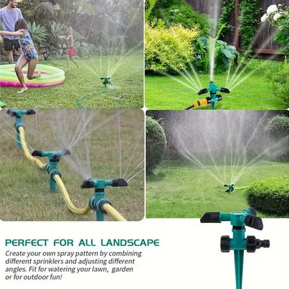 Rotating Garden Sprinkler with 360-Degree Coverage and Adjustable Spray Angles, 5-Pack