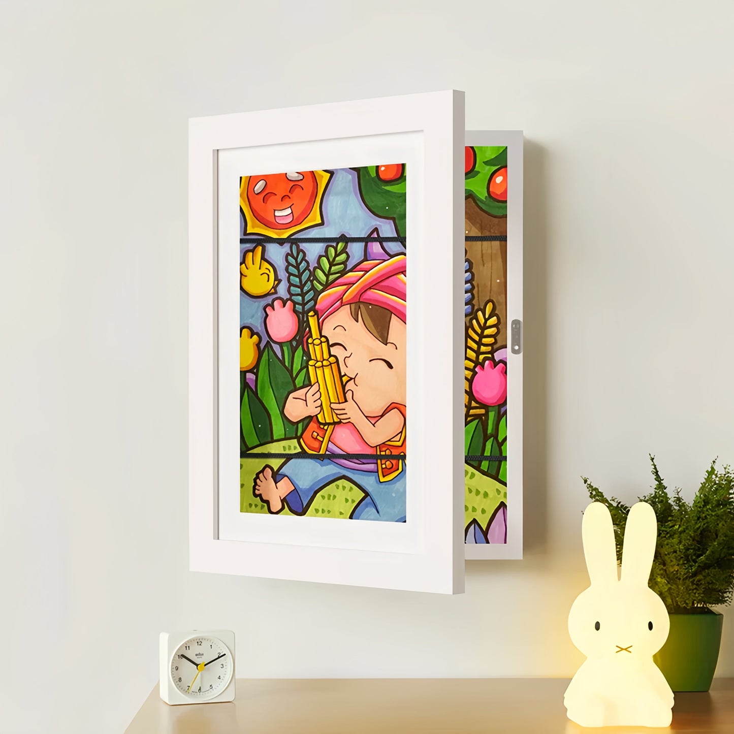 Artwork Storage Frame with Magnetic Display and 150 Drawing Capacity