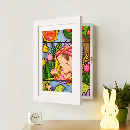 Artwork Storage Frame with Magnetic Display and 150 Drawing Capacity