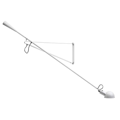 Adjustable Wall Lamp with Extended Arm and Cast Iron Counterweight, Hardwired