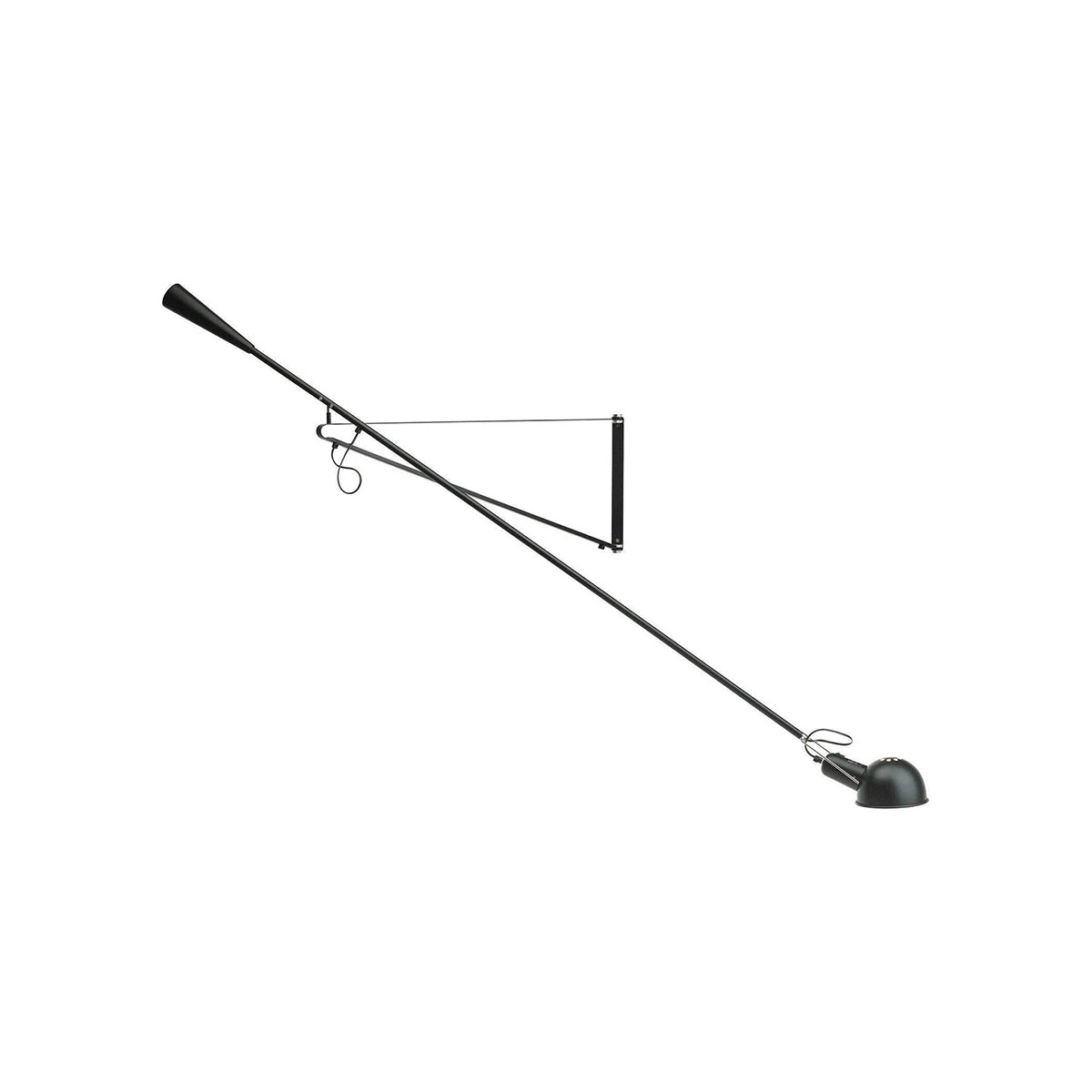 Adjustable Wall Lamp with Extended Arm and Cast Iron Counterweight, Hardwired