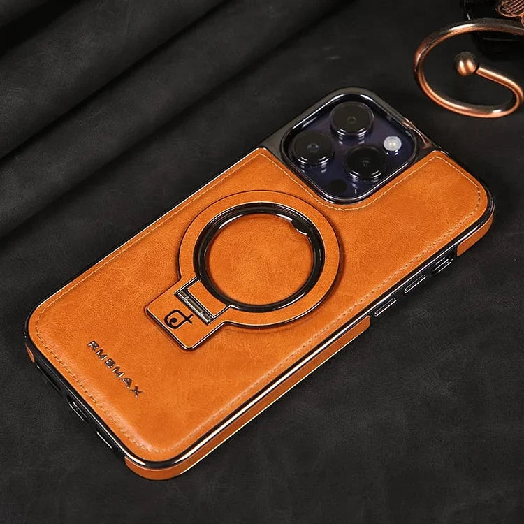 Phone Case with Textured Grip and Built In Kickstand, Magnetic Camera Protection