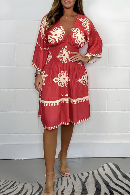 Luna Lagdelt Boho Maxikjole