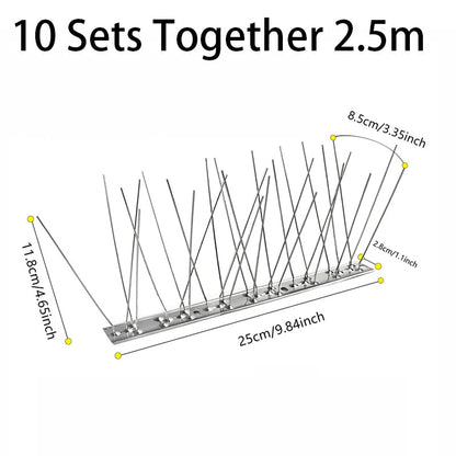 Bird Spike Strips with Stainless Steel Rods and Flexible Installation for Ledges