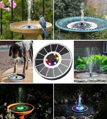 Solar Water Fountain Pump with Four Spray Nozzles and Adjustable Height