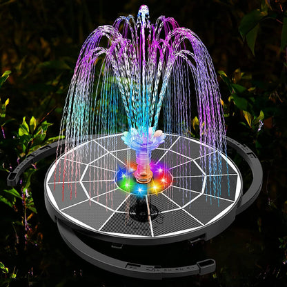 Solar Water Fountain Pump with Four Spray Nozzles and Adjustable Height