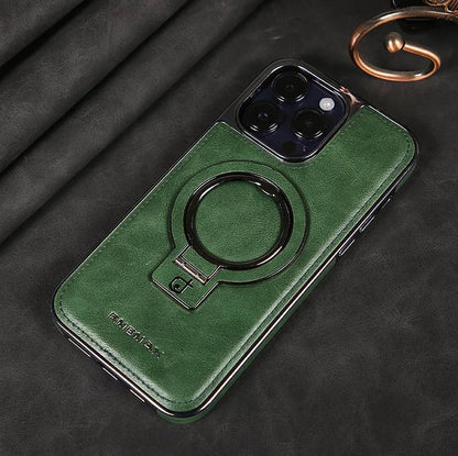 Phone Case with Textured Grip and Built In Kickstand, Magnetic Camera Protection