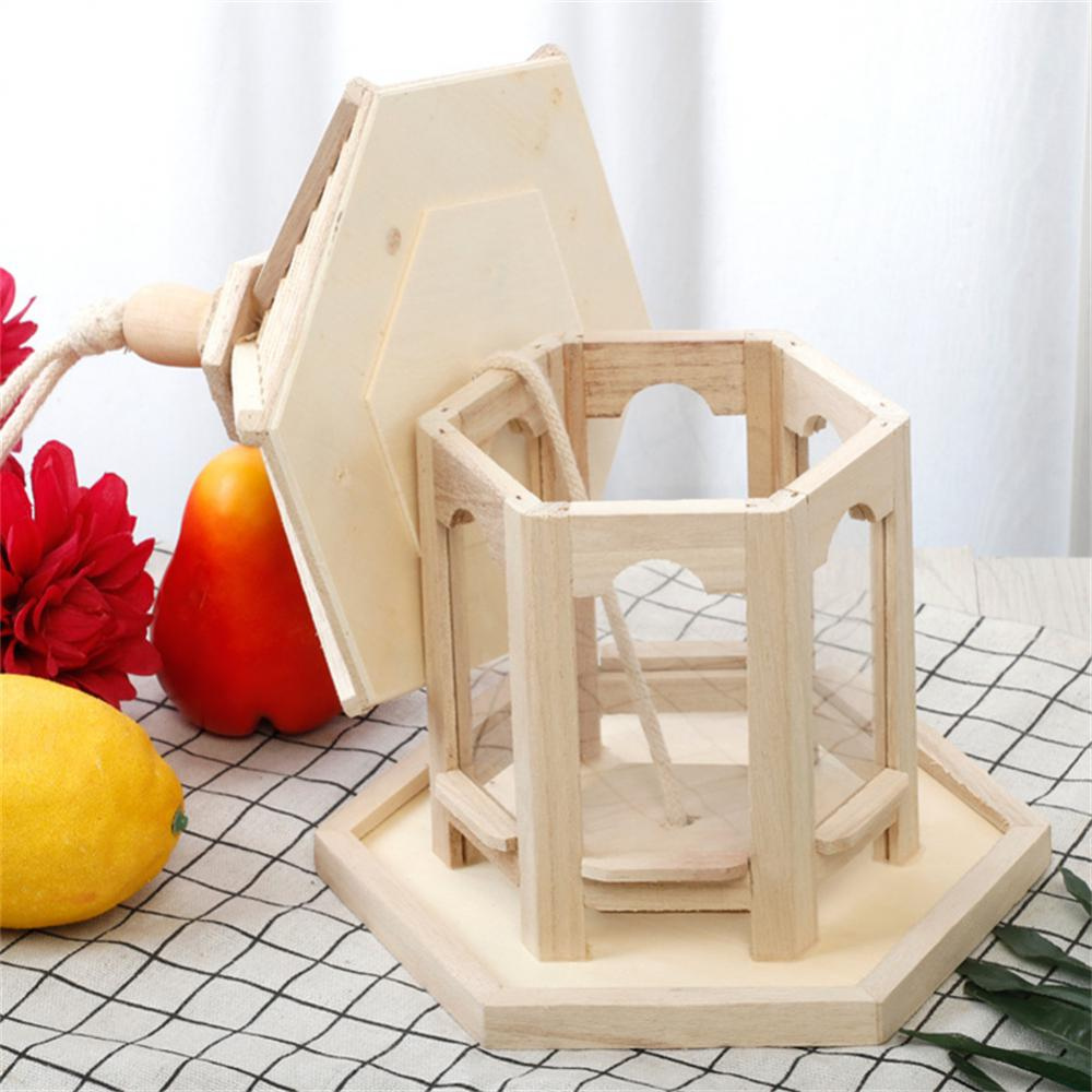 Bird Feeder with Transparent Acrylic Panel and Wooden Roof, 10.2x8.2x7.8 Inches