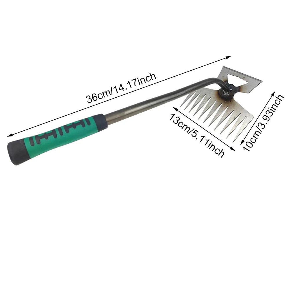 Root Extraction Garden Tool with Manganese Steel Tines and Ergonomic Handle