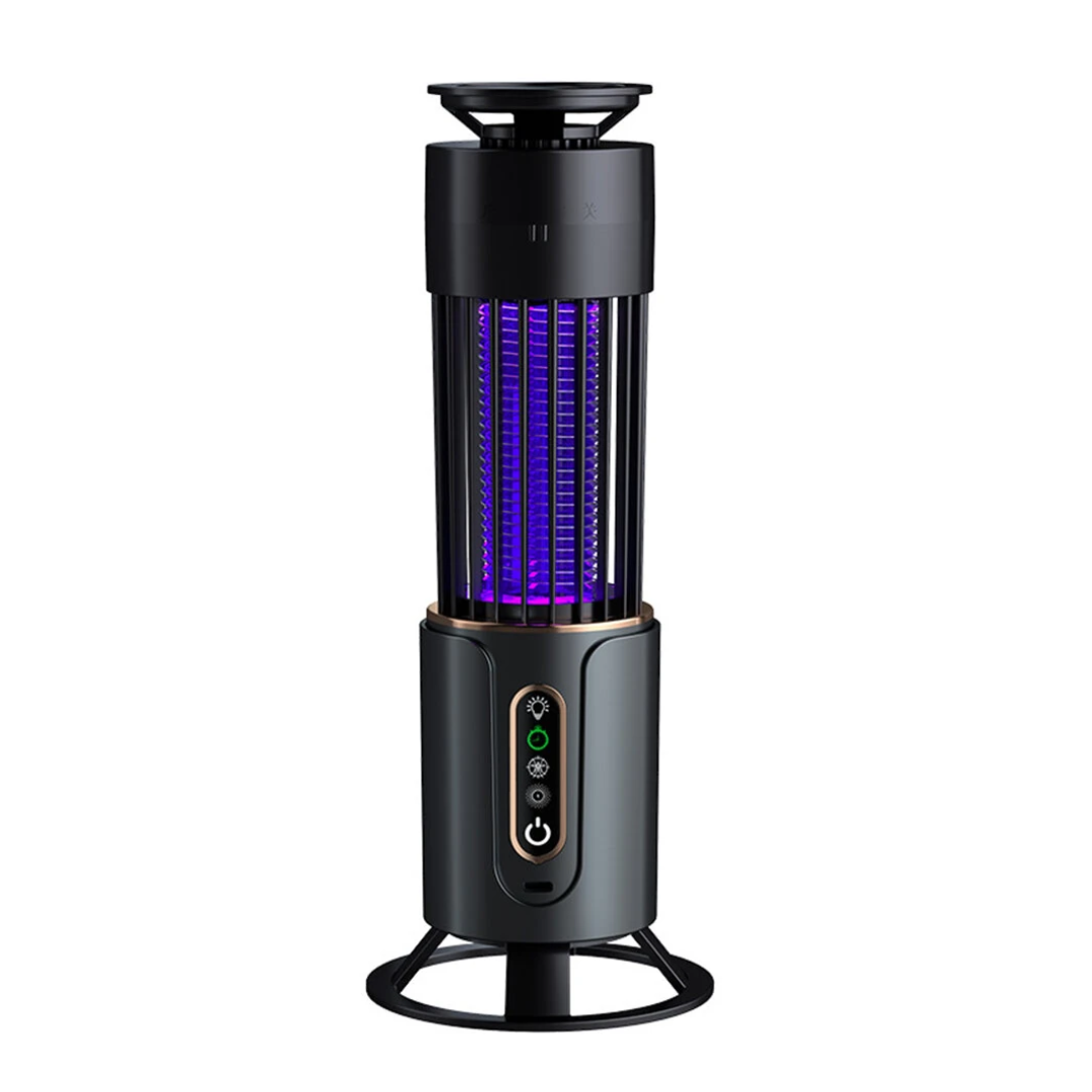UV LED Mosquito Trap with Silent Electric Grid and Rechargeable Battery