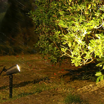 Outdoor LED Spotlight with 9 Color Modes and Adjustable 90 Degree Tilt, Solar Powered