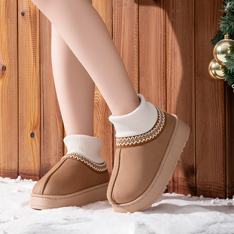VelvetSnow Booties - Winter Plush Ankle Boots