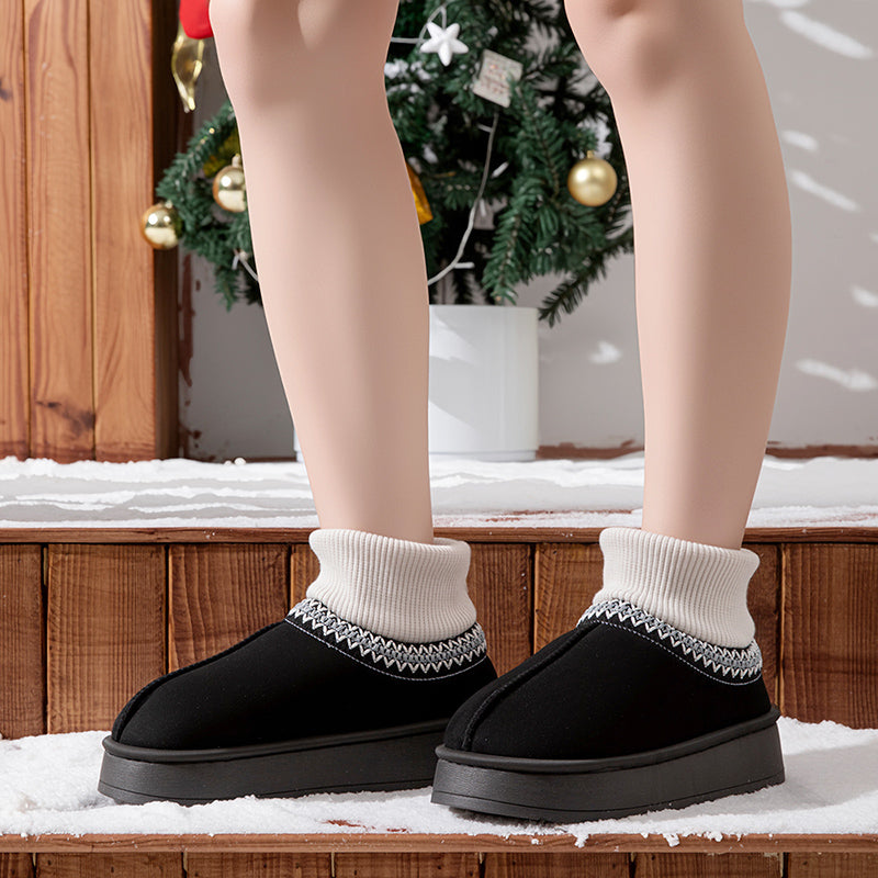 VelvetSnow Booties - Winter Plush Ankle Boots