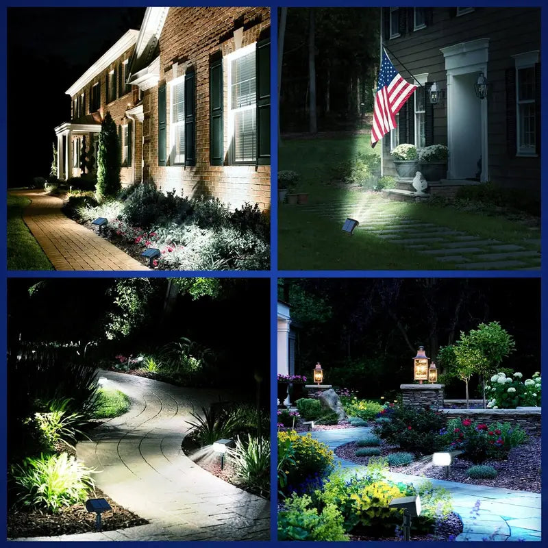 Outdoor Solar Spotlight with 600 Lumen LED and Adjustable Head, 3 Color Modes
