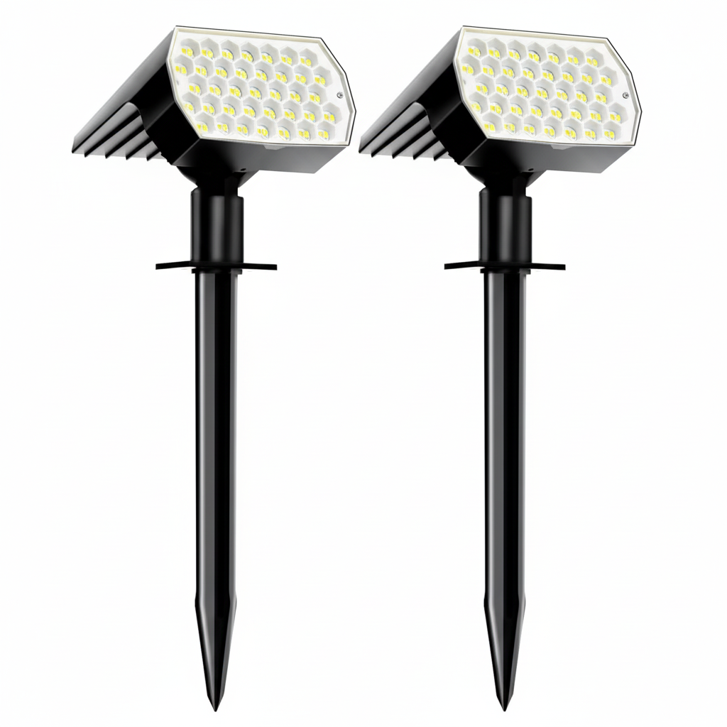Outdoor Solar Spotlight with 600 Lumen LED and Adjustable Head, 3 Color Modes