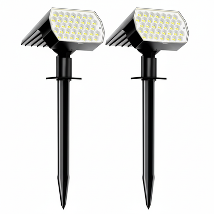 Outdoor Solar Spotlight with 600 Lumen LED and Adjustable Head, 3 Color Modes