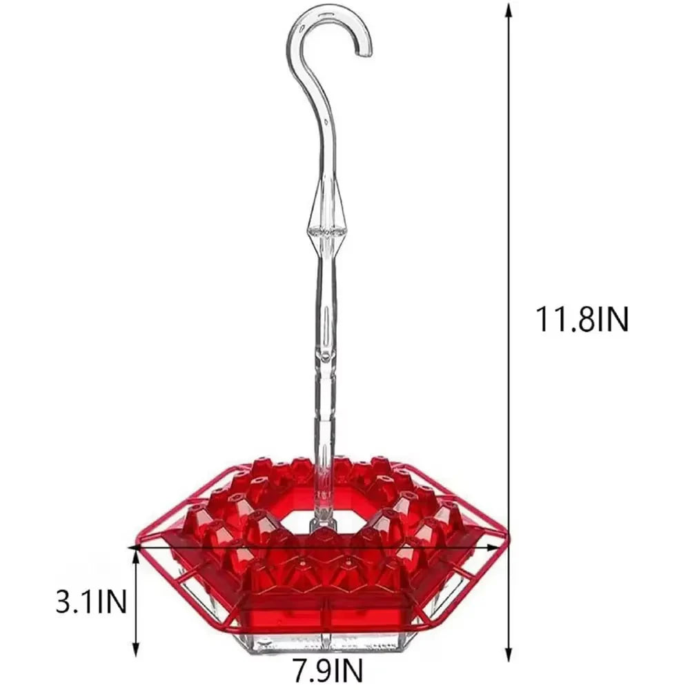 Hummingbird Feeder with Ant Moats and 30 Flower Shaped Ports, Hanging Design