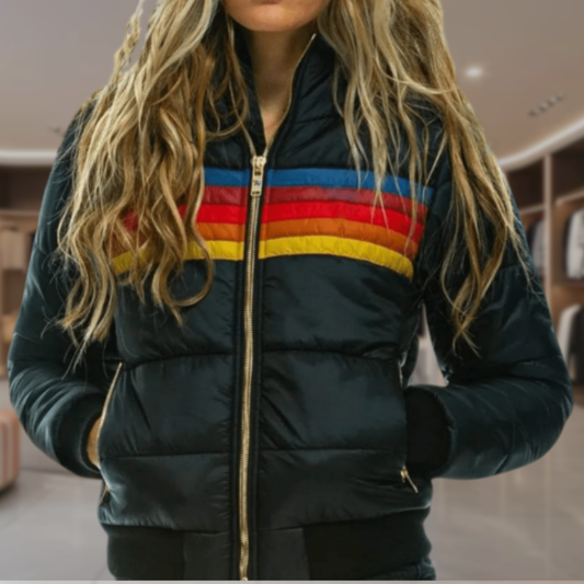 Women’s Retro Puffer Bomber Jacket | Olivia
