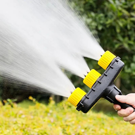 Garden Spray Nozzle with Adjustable Patterns and Trigger Lock for Hose Attachment