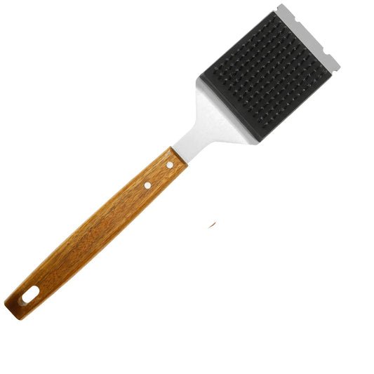 Grill Brush with Scraper and Stainless Steel Bristles, 16 Inch Handle