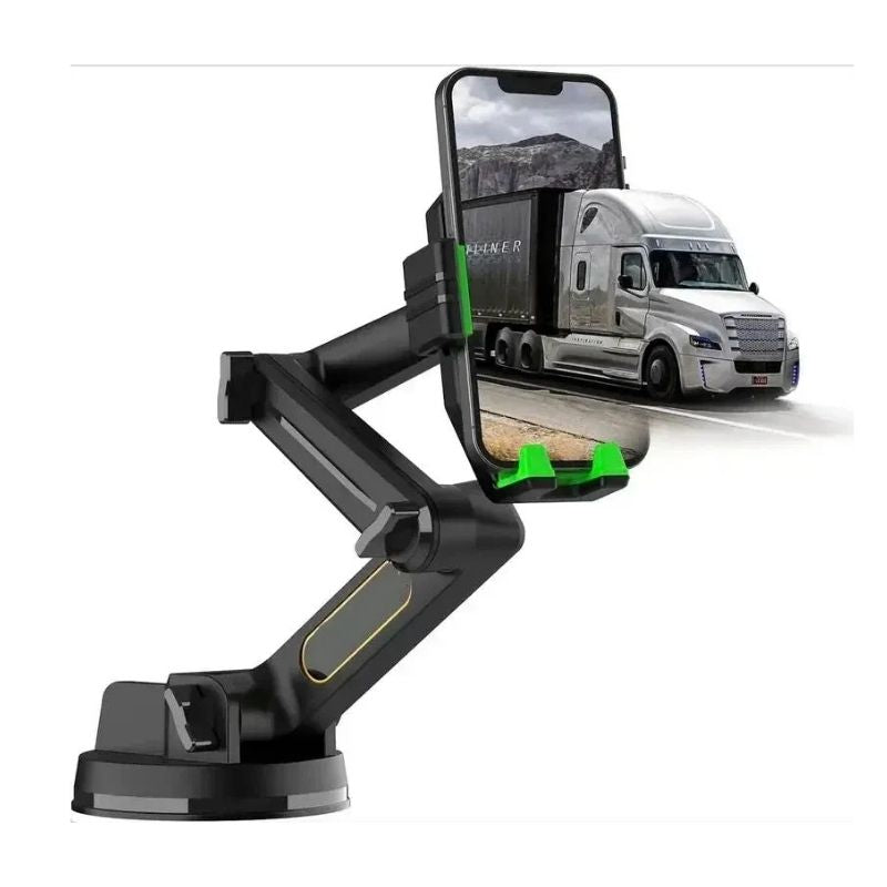 Long Reach Phone Mount with Gel Suction Base and 360 Degree Rotation for Trucks