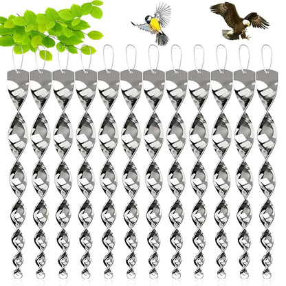 Spinning Reflective Rod for Bird Deterrent with Rope Hanging