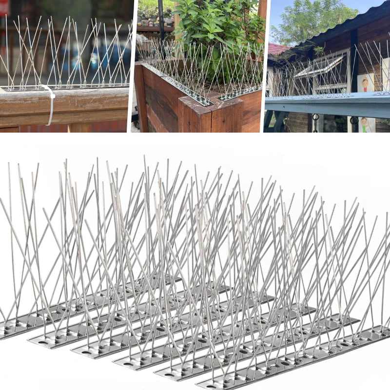Bird Spike Strips with Stainless Steel Rods and Flexible Installation for Ledges